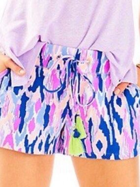 Lilly Pulitzer Yasmin Shorts in the vibrant "Amethyst One Too Many" print